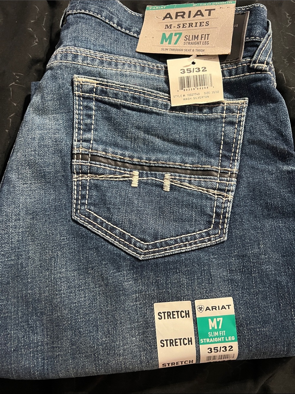 Ariat M7 Slim Fit Straight Leg Jeans - Medium Blue Denim